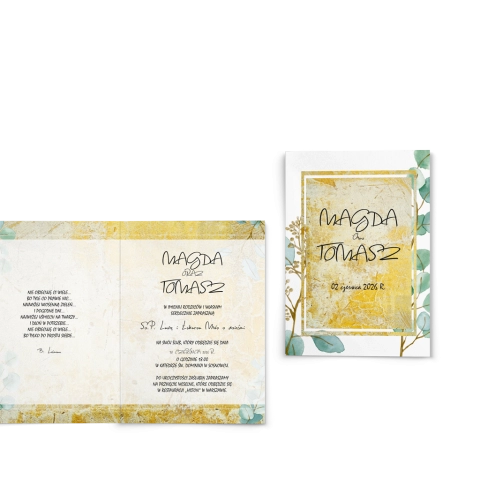 Zaproszenia ślubne Mgiełka - Składane Motyw 3