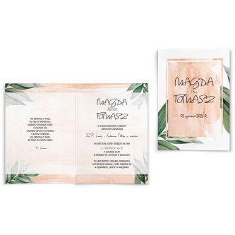 Zaproszenia ślubne Mgiełka - Składane Motyw 4