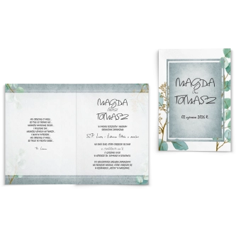 Zaproszenia ślubne Mgiełka - Składane Motyw 5