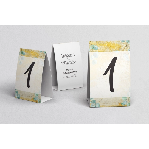 Numerki na stół Mgiełka Motyw 3