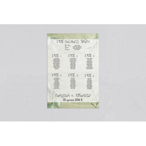 Plan stołów weselnych Mgiełka - Motyw 1