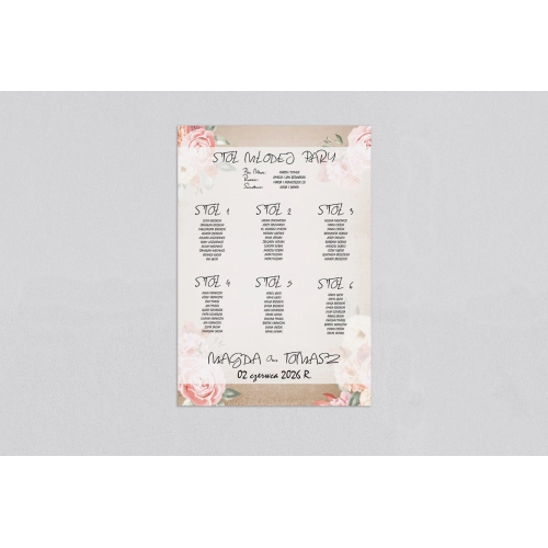 Plan stołów weselnych Mgiełka - Motyw 2