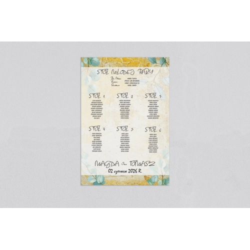 Plan stołów weselnych Mgiełka - Motyw 3