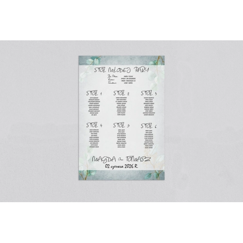 Plan stołów weselnych Mgiełka - Motyw 5