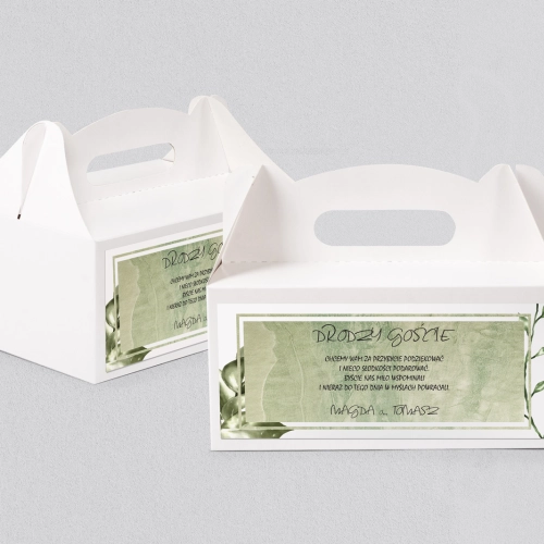 Pudełko na ciasto weselne Mgiełka - Motyw 1