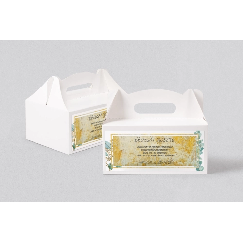 Pudełko na ciasto weselne Mgiełka - Motyw 3