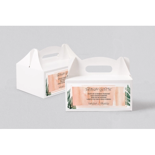 Pudełko na ciasto weselne Mgiełka - Motyw 4