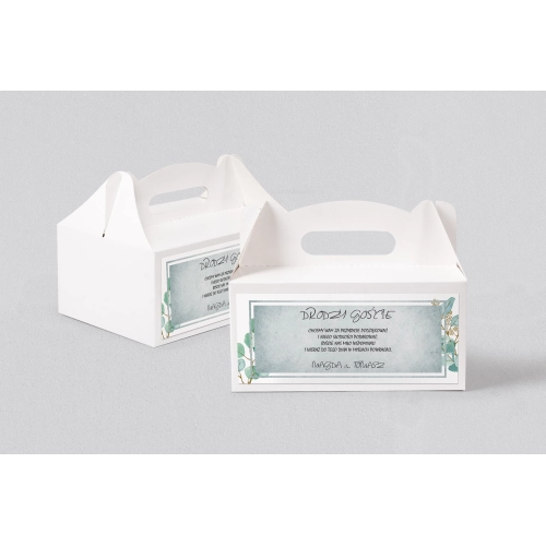 Pudełko na ciasto weselne Mgiełka - Motyw 5