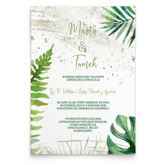 Zaproszenia ślubne Tropical - Motyw 1