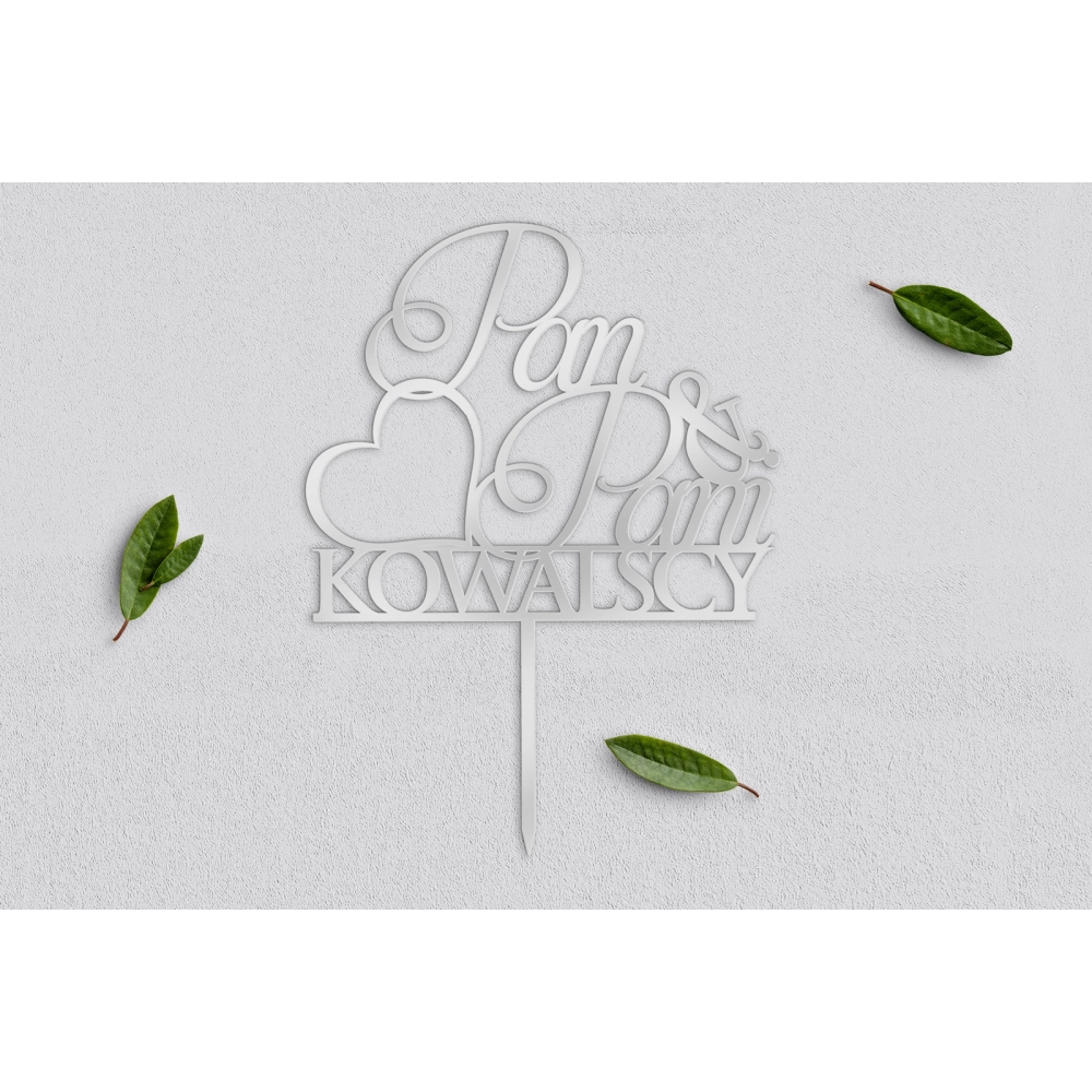 Topper na tort weselny Spersonalizowany - Wzór 1