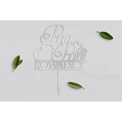 Topper na tort weselny Spersonalizowany - Wzór 1