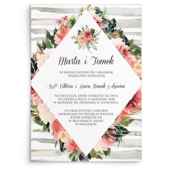Zaproszenia ślubne Akwarelka - Motyw 2