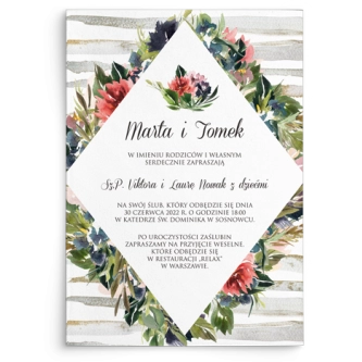 Zaproszenia ślubne Akwarelka - Motyw 3