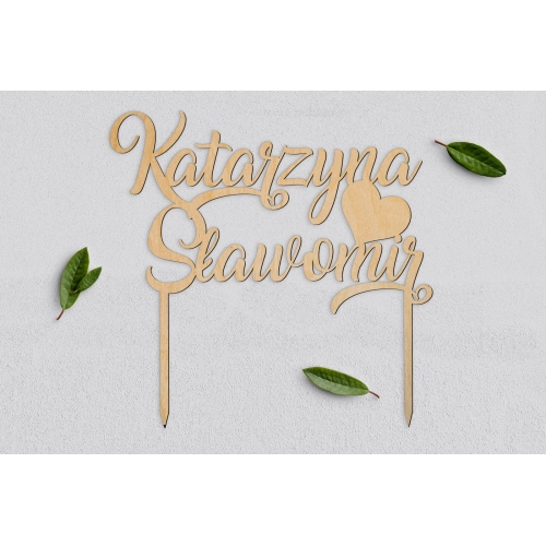 Topper na tort weselny Spersonalizowany - Wzór 2