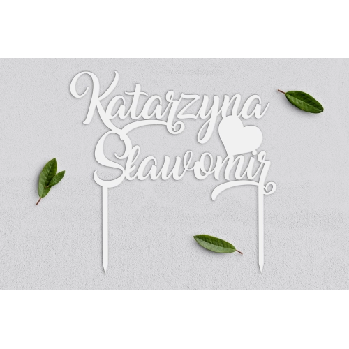 Topper na tort weselny Spersonalizowany - Wzór 2