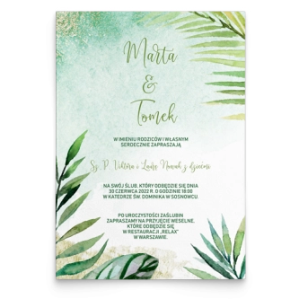 Zaproszenia ślubne Tropical - Motyw 4