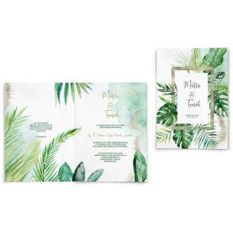 Zaproszenia ślubne Tropical- Składane Motyw 2