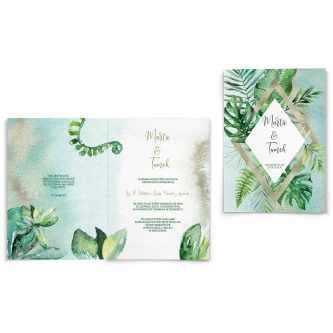 Zaproszenia ślubne Tropical- Składane Motyw 3