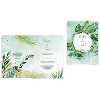Zaproszenia ślubne Tropical- Składane Motyw 4