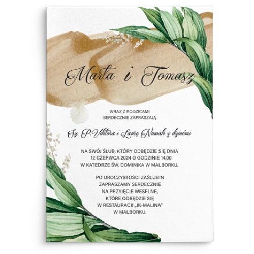 Zaproszenia ślubne Charlotte - Motyw 1