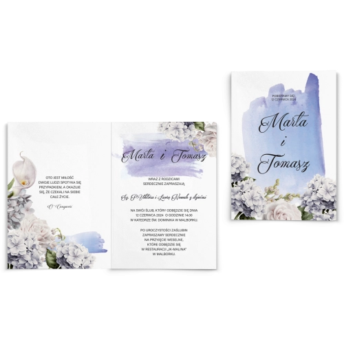 Zaproszenia ślubne Charlotte- Składane Motyw 2