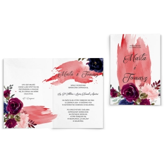 Zaproszenia ślubne Charlotte- Składane Motyw 3