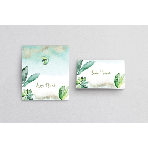 Winietki ślubne składane Tropical - Motyw 3