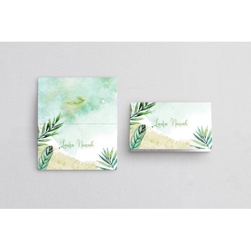 Winietki ślubne składane Tropical - Motyw 4