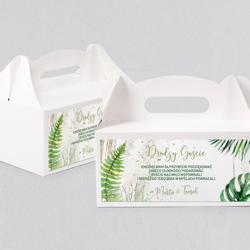 Pudełko na ciasto weselne Tropical - Motyw 1