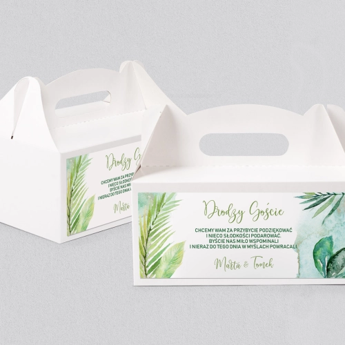 Pudełko na ciasto weselne Tropical - Motyw 2