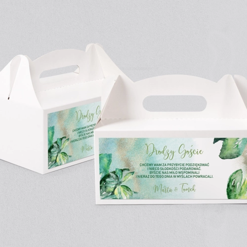 Pudełko na ciasto weselne Tropical - Motyw 3