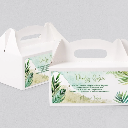 Pudełko na ciasto weselne Tropical - Motyw 4