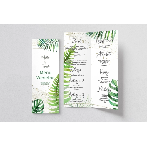 Menu Weselne Tropical - Motyw 1