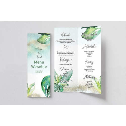 Menu Weselne Tropical - Motyw 3