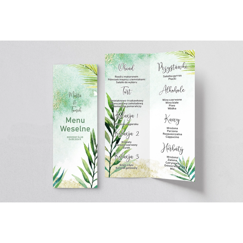 Menu Weselne Tropical - Motyw 4