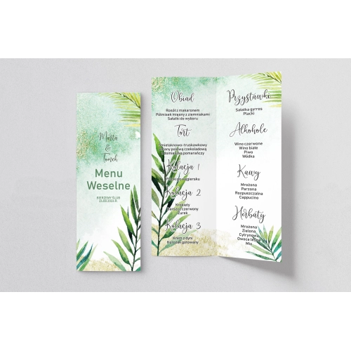 Menu Weselne Tropical - Motyw 4