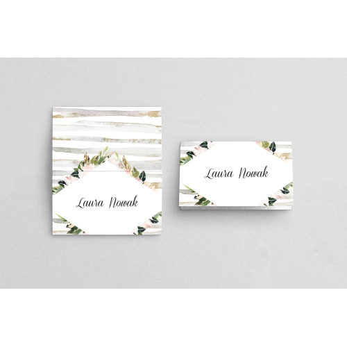 Winietki ślubne składane Akwarelka - Motyw 1