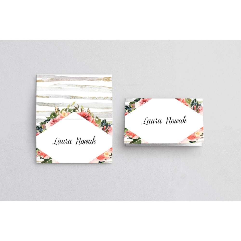 Winietki ślubne składane Akwarelka - Motyw 2