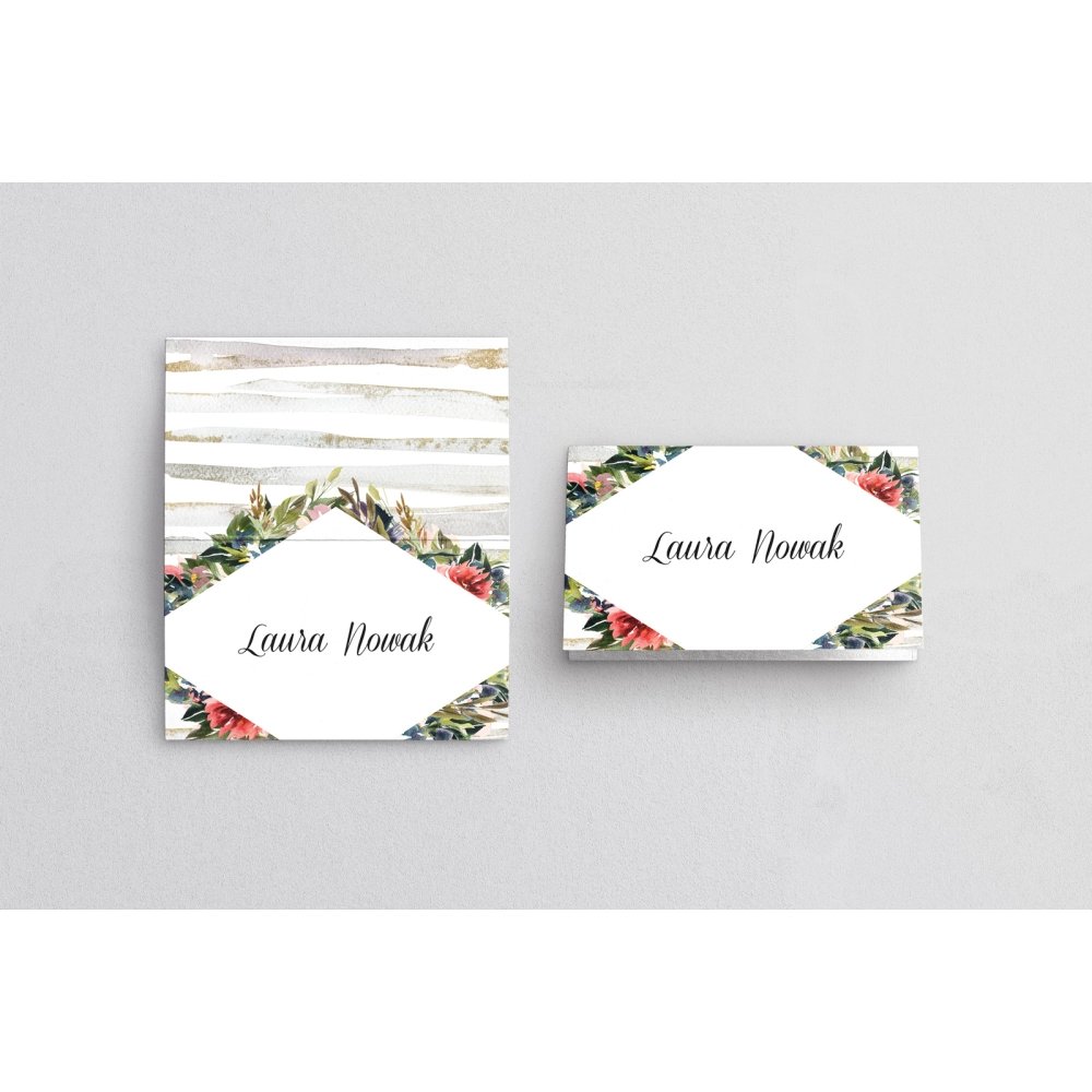 Winietki ślubne składane Akwarelka - Motyw 3