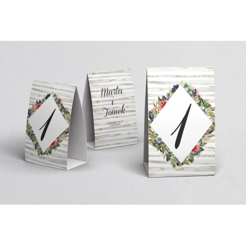 Numerki na stół Akwarelka - Motyw 3