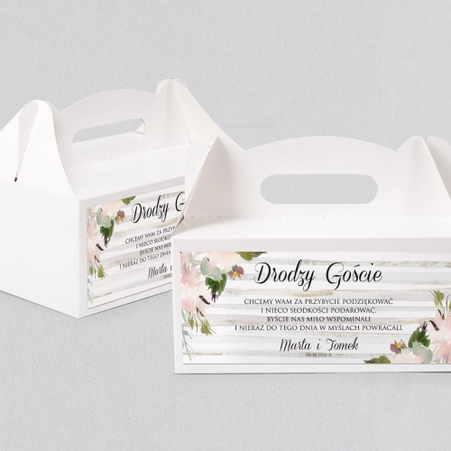 Pudełko na ciasto weselne Akwarelka - Motyw 1