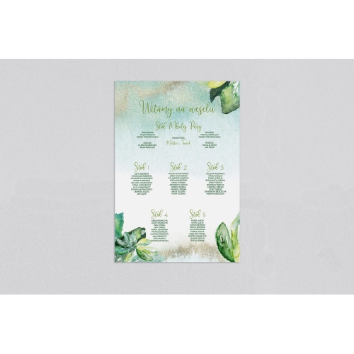 Plan stołów weselnych Tropical - Motyw 3