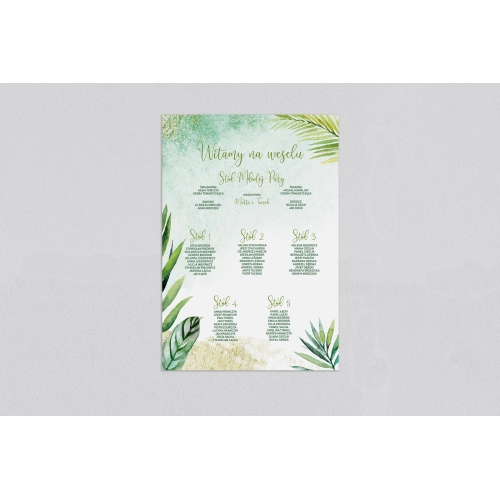 Plan stołów weselnych Tropical - Motyw 4