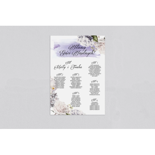 Plan stołów weselnych Charlotte - Motyw 2