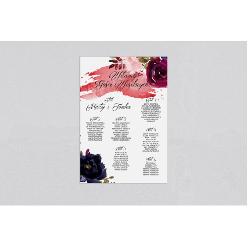 Plan stołów weselnych Charlotte - Motyw 3