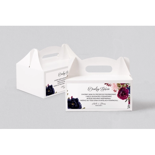 Pudełko na ciasto weselne Charlotte - Motyw 3