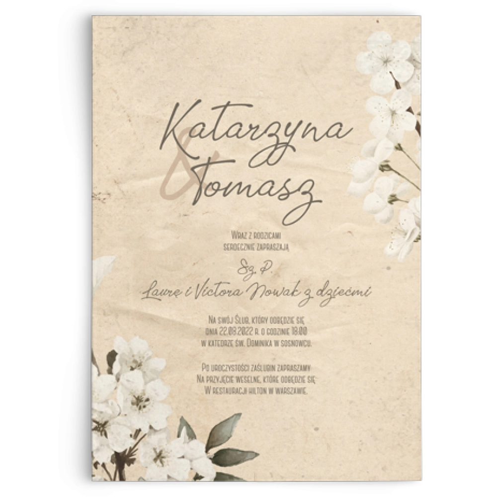 Zaproszenia ślubne Old Fashion - Motyw 3