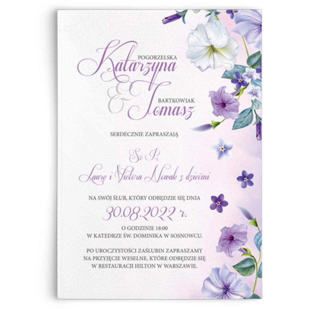 Zaproszenia ślubne About You - Motyw 2