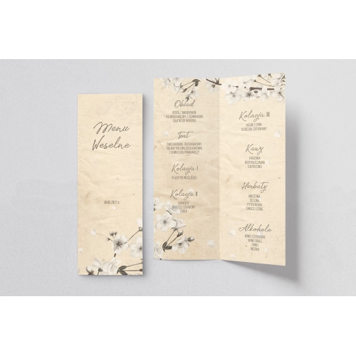 Menu Weselne Old Fashion - Motyw 2