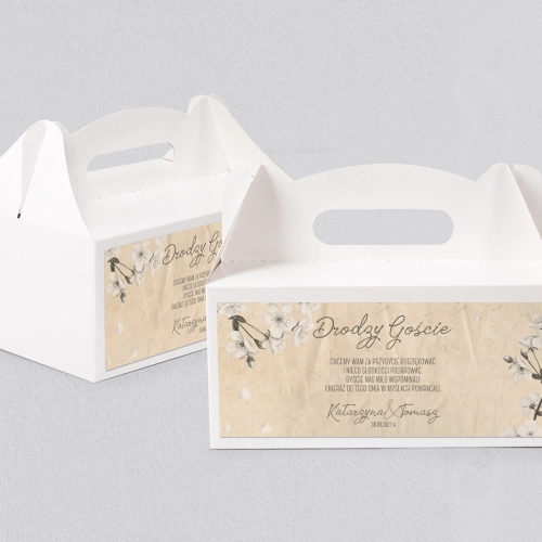 Pudełko na ciasto weselne Old Fashion - Motyw 2